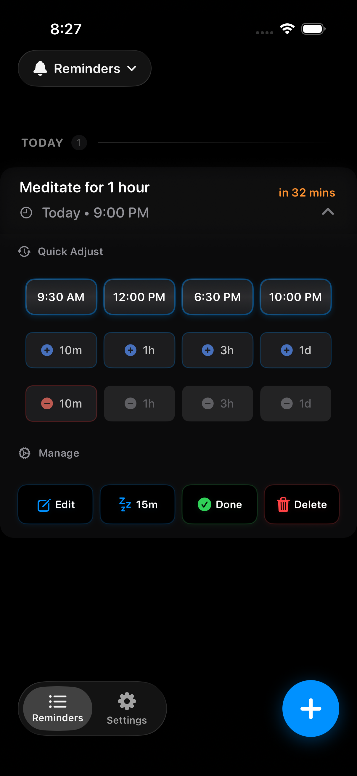 Expanded reminder actions
